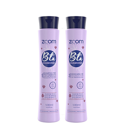 Комплект Шампунь+ботокс для волос ZOOM BTX Diamond 2x500 ml